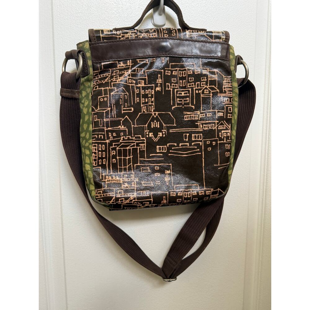 Fossil Key-Per City Scene Canvas And Leather Mess… - image 4